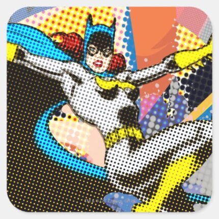 Batgirl Mid Air Square Sticker