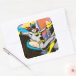 Batgirl Mid Air Square Sticker
