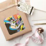 Batgirl Mid Air Square Sticker