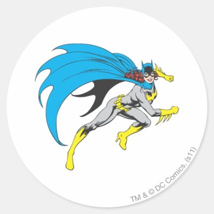 Batgirl Runs Classic Round Sticker