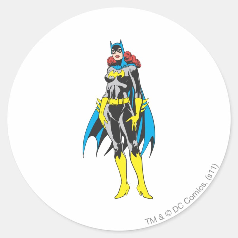 Batgirl Stands Classic Round Sticker Batgirl Stands Classic Round Sticker