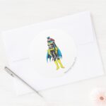 Batgirl Stands Classic Round Sticker