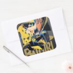 Batgirl Swinging Kick Square Sticker