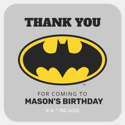 Batman Gotham City Thank You Square Sticker