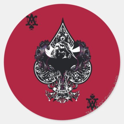Batman Ace Of Spaces Gothic Crest Classic Round Sticker