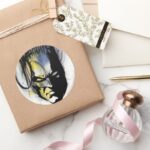 Batman Airbrush Portrait Classic Round Sticker