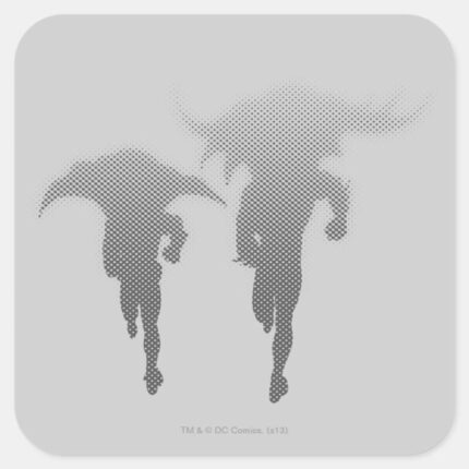 Batman And Robin Halftone Gradient Square Sticker