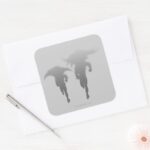Batman And Robin Halftone Gradient Square Sticker