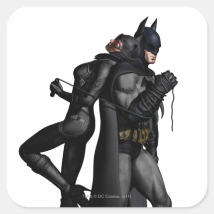 Batman Arkham City Batman And Catwoman Square Sticker