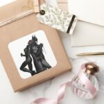 Batman Arkham City Batman And Catwoman Square Sticker