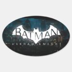 Batman Arkham Knight Gotham Logo Oval Sticker