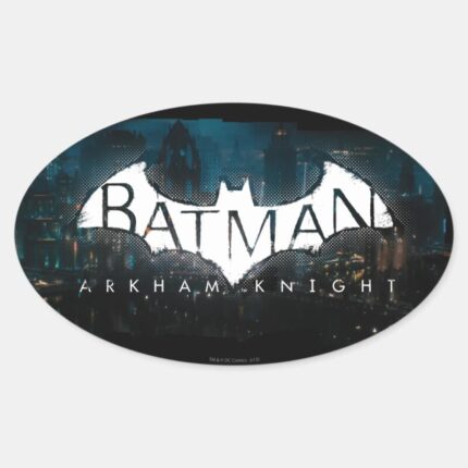 Batman Arkham Knight Gotham Logo Oval Sticker