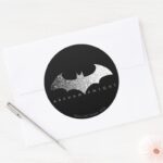 Batman Arkham Knight Pixel Logo Classic Round Sticker