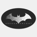 Batman Arkham Knight Pixel Logo Oval Sticker
