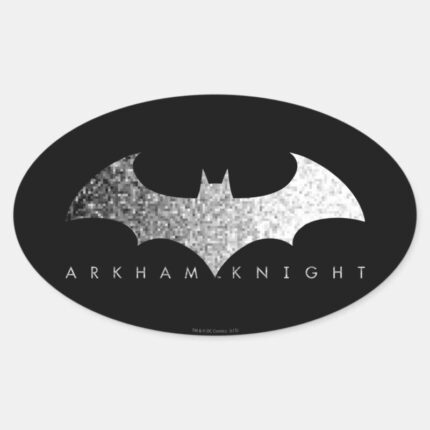 Batman Arkham Knight Pixel Logo Oval Sticker
