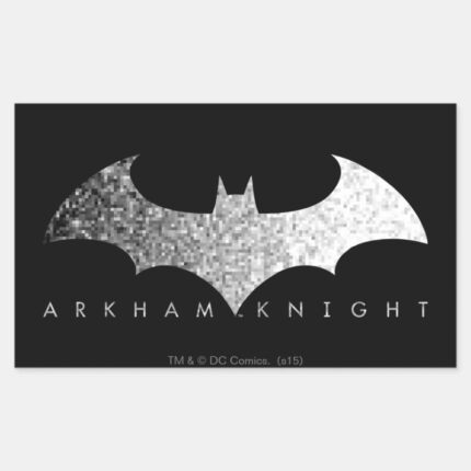 Batman Arkham Knight Pixel Logo Rectangular Sticker