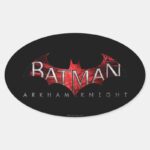 Batman Arkham Knight Red Logo Oval Sticker