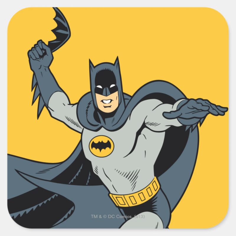 Batman Batarang Square Sticker Batman Batarang Square Sticker