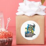 Batman Batgirl Robin Classic Round Sticker