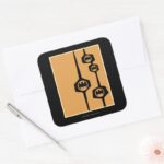 Batman Black Orange Frame Square Sticker