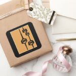 Batman Black Orange Frame Square Sticker