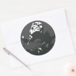 Batman Black White Graffiti Stencil Classic Round Sticker