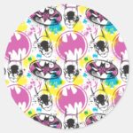 Batman Color Code Pattern 3 Classic Round Sticker