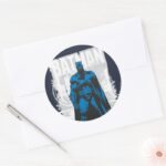 Batman Comic Vintage Full View Classic Round Sticker
