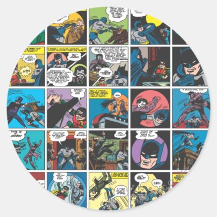 Batman Comic Panel 5×5 Classic Round Sticker