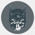 Batman Cowl Skull Icon Classic Round Sticker