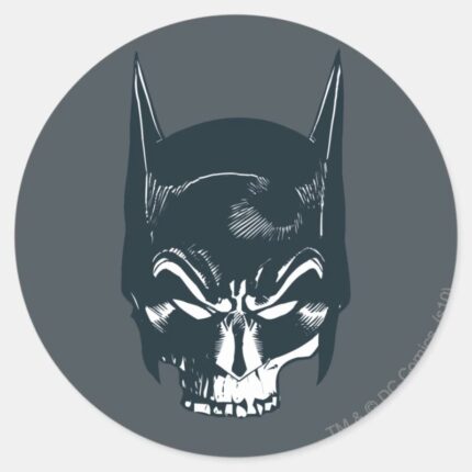 Batman Cowl Skull Icon Classic Round Sticker