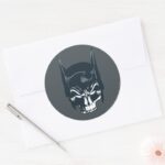 Batman Cowl Skull Icon Classic Round Sticker