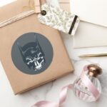 Batman Cowl Skull Icon Classic Round Sticker