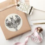 Batman Cowl And Skull Crest Classic Round Sticker