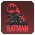 Batman Crimson Bat Signal Square Sticker