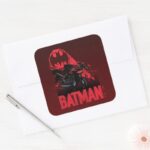 Batman Crimson Bat Signal Square Sticker