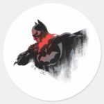 Batman Crimson Batarang Classic Round Sticker