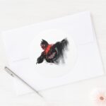 Batman Crimson Batarang Classic Round Sticker