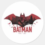 Batman Crimson Gotham Icon Classic Round Sticker