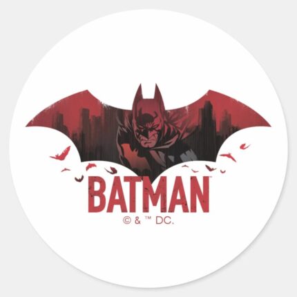 Batman Crimson Gotham Icon Classic Round Sticker