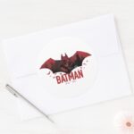 Batman Crimson Gotham Icon Classic Round Sticker