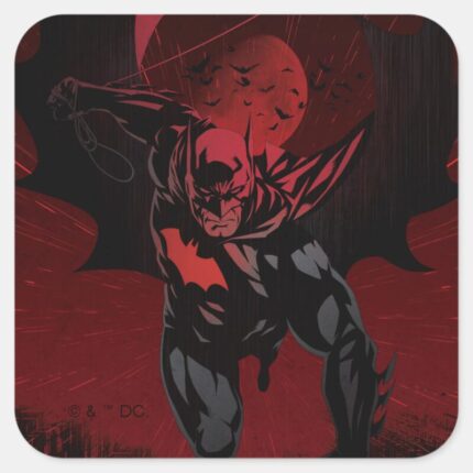 Batman Crimson Leap Square Sticker