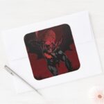 Batman Crimson Leap Square Sticker