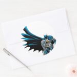 Batman Crouches Classic Round Sticker