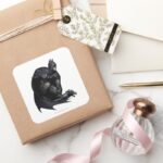 Batman Crouching Square Sticker