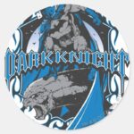 Batman Dark Knight Blue Grey Logo Classic Round Sticker