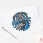 Batman Dark Knight Blue Grey Logo Classic Round Sticker