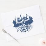 Batman Dark Knight Cityscape Blue Logo Classic Round Sticker