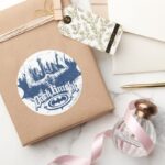 Batman Dark Knight Cityscape Blue Logo Classic Round Sticker