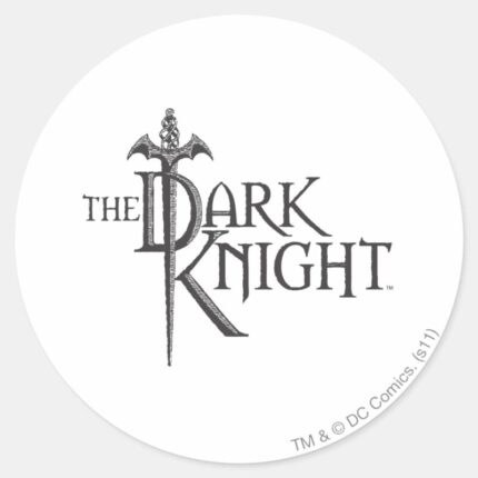 Batman Dark Knight Name Brown Logo Classic Round Sticker